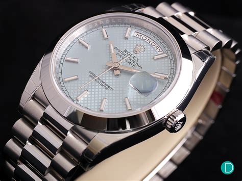 rolex day date white gold vs platinum|Rolex Day-Date 40 platinum.